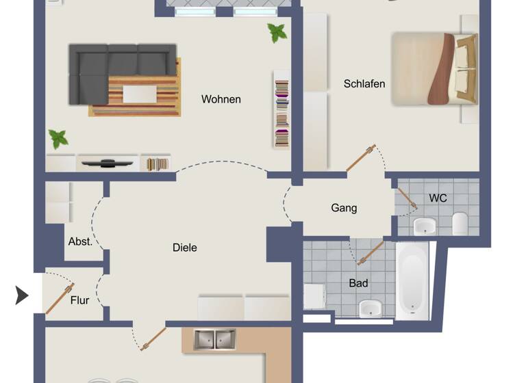 Wohnung zum Kauf 275.000 € 2 Zimmer 76,8 m²<br/>Wohnfläche EG<br/>Geschoss Eigenes Heim Fürth 90766