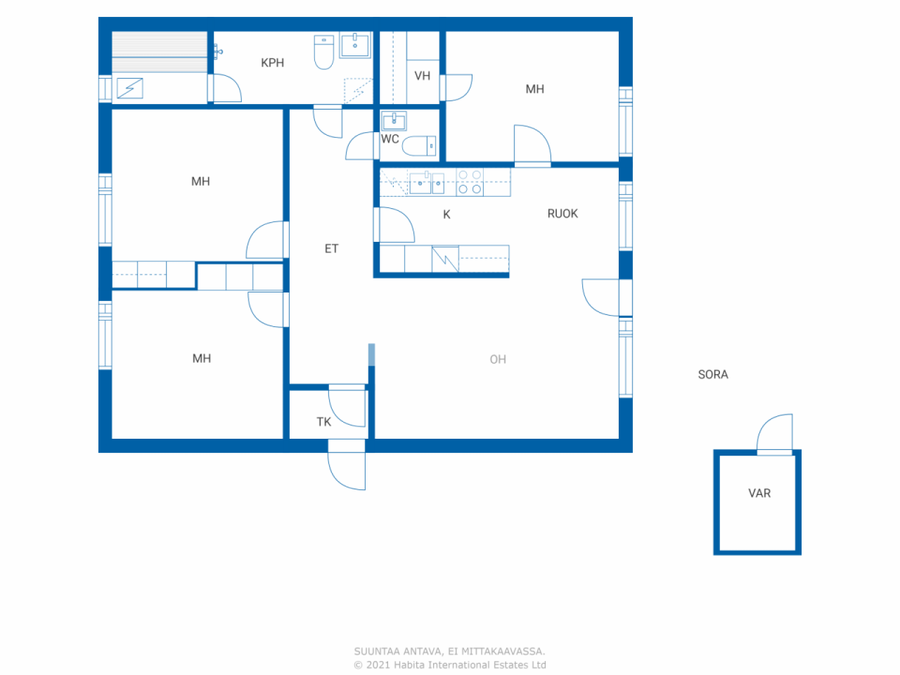 Reihenmittelhaus zum Kauf 79.000 € 4 Zimmer 95 m²<br/>Wohnfläche 4.330 m²<br/>Grundstück Karjaluodonpolku 5 Raahe 92140