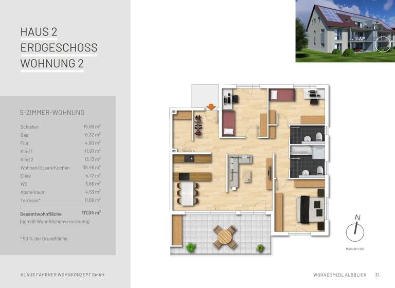 Wohnung zum Kauf - Erstbezug provisionsfrei 518.300 € 5 Zimmer 117 m² frei ab sofort Weilstetten Balingen 72336