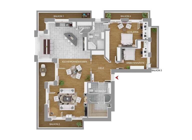 Wohnung zum Kauf provisionsfrei 3.200.000 € 3 Zimmer 200 m² 1. Geschoss Gmund 83703