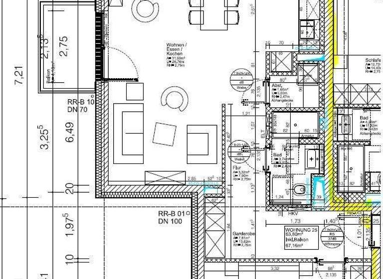 Wohnung zur Miete 935 € 2 Zimmer 67,2 m² 1. Geschoss frei ab 01.05.2026 Zum Jagenstein 4a Waldstadt II Potsdam 14478