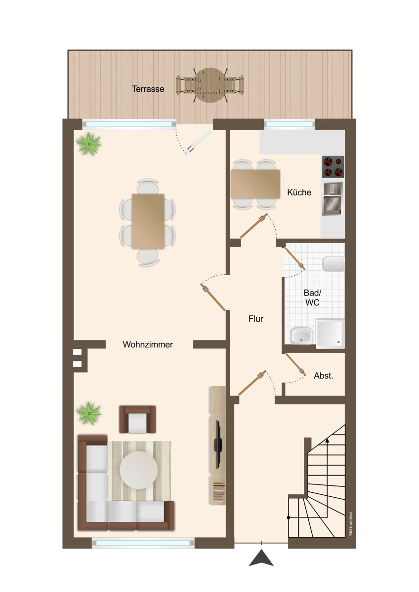 Reihenmittelhaus zum Kauf 310.000 € 4 Zimmer 110 m²<br/>Wohnfläche 159 m²<br/>Grundstück Langenhorn Hamburg 22415