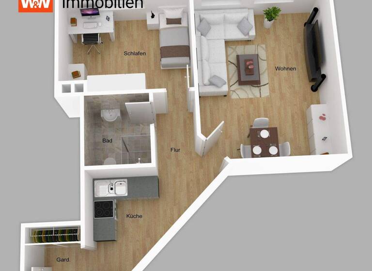 Wohnung zum Kauf 133.000 € 2 Zimmer 47 m² 1. Geschoss Bachrain Künzell 36093
