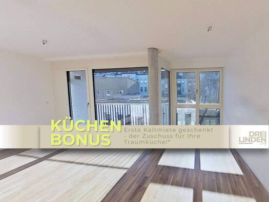 Studio zur Miete - Erstbezug 840 € 2 Zimmer 62,2 m² 1. Geschoss frei ab 01.03.2026 Dreilindenstraße 4 Altlindenau Leipzig 04177