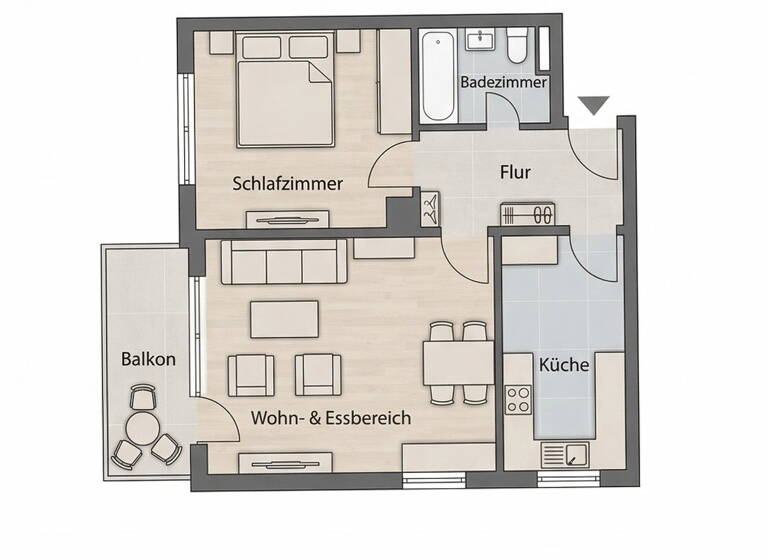 Wohnung zur Miete 800 € 2 Zimmer 57 m² 5. Geschoss Bahnhofstr. 9 Senden 89250