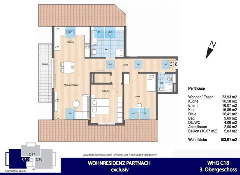 Wohnung zur Miete 2.280 € 3 Zimmer 103 m² 3. Geschoss frei ab sofort Partenkirchen Garmisch-Partenkirchen 82467