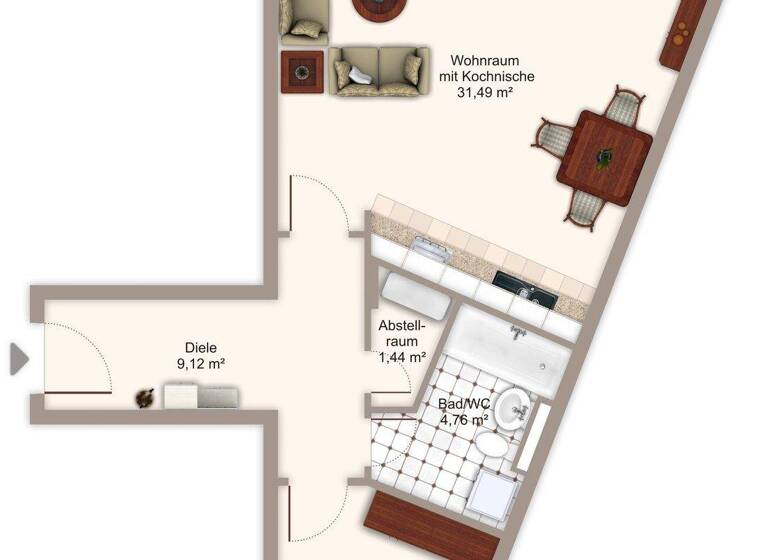 Wohnung zum Kauf 309.000 € 2 Zimmer 58 m² 1. Geschoss Lerchenfeld Freising-Lerchenfeld 85356