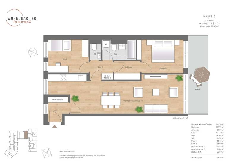 Wohnung zum Kauf provisionsfrei 649.000 € 3 Zimmer 84 m² 1. Geschoss Pfersee Augsburg 86157