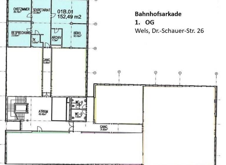 Bürofläche zur Miete 6 Zimmer 152,5 m² Bürofläche Bernardin Wels 4600