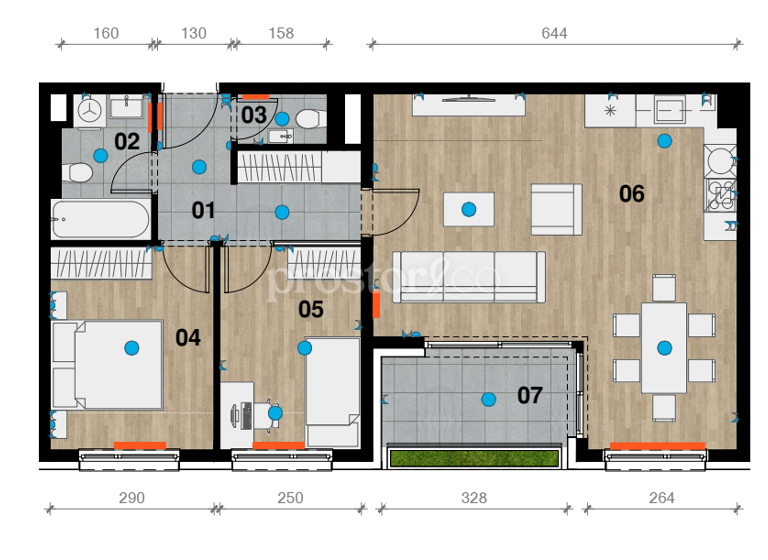 Wohnung zur Miete 1.300 € 3 Zimmer 2. Geschoss Crnomerec 10000