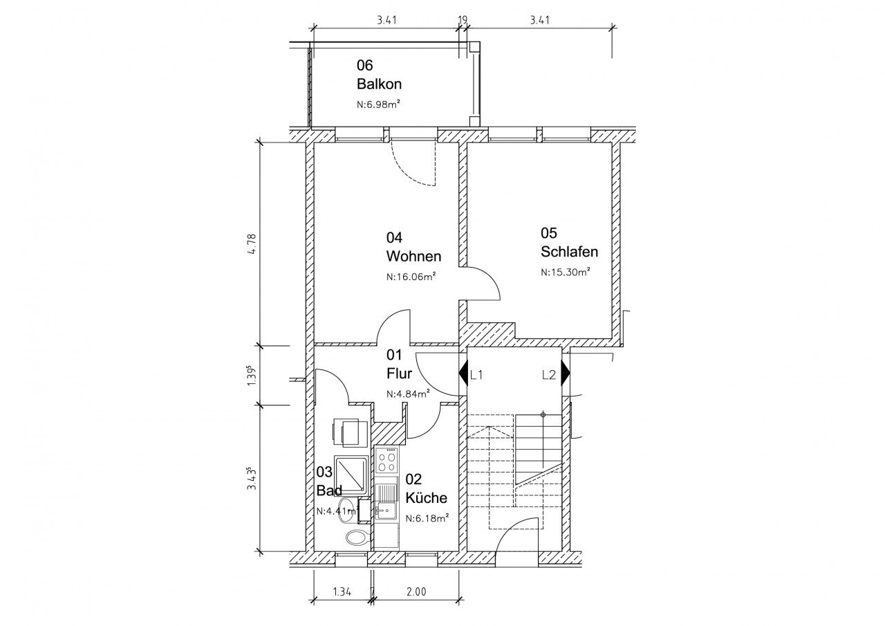 Wohnung zur Miete 378 € 2 Zimmer 49,6 m²<br/>Wohnfläche 1.<br/>Geschoss Große Diesdorfer Straße 33b St. Pauli / Alexander-Puschkin-Straße Magdeburg 39108