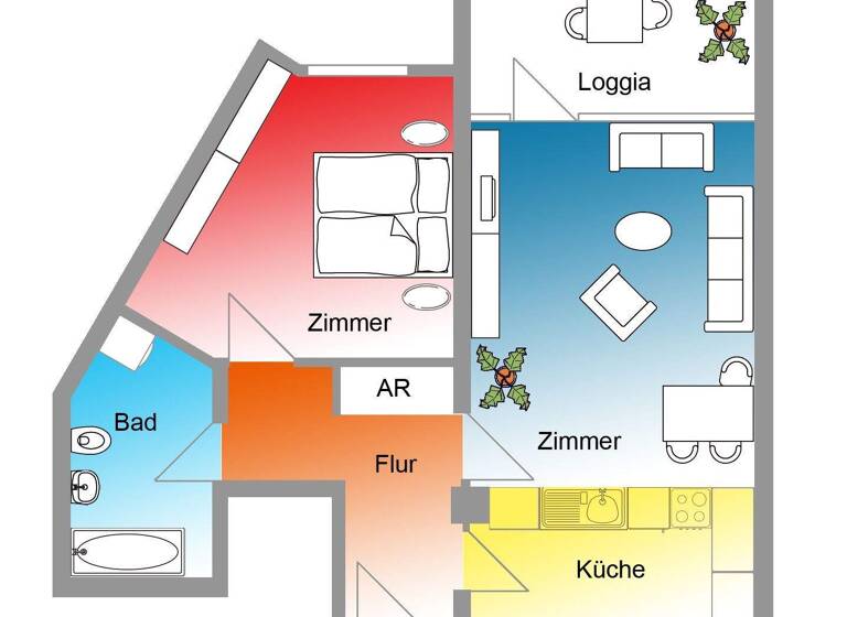 Wohnung zur Miete 656 € 2 Zimmer 61,7 m² 5. Geschoss frei ab sofort Beckstraße 11 Gostenhof Nürnberg 90429