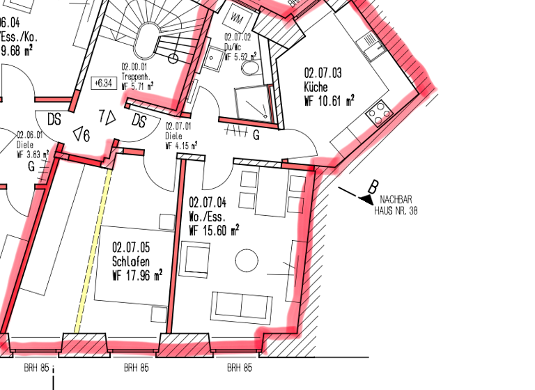 Wohnung zur Miete 825 € 2 Zimmer 55 m² 2. Geschoss frei ab sofort Innenstadt Trier 54290
