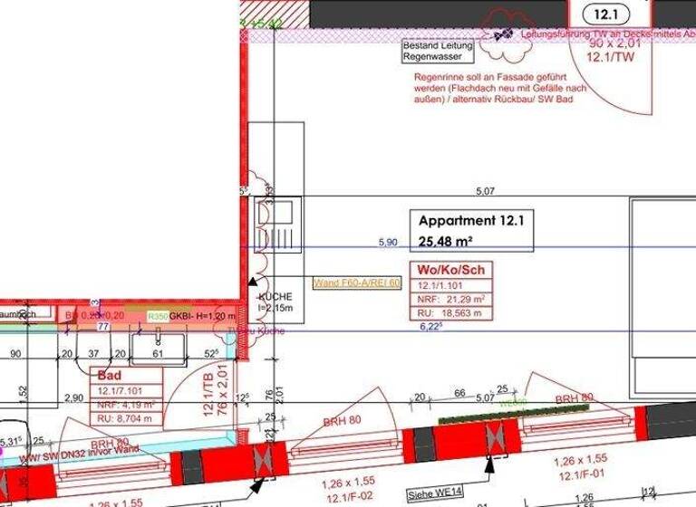 Studio zur Miete 818 € 1 Zimmer 29 m² 1. Geschoss frei ab sofort Rheinstr. 51 Darmstadt 64283
