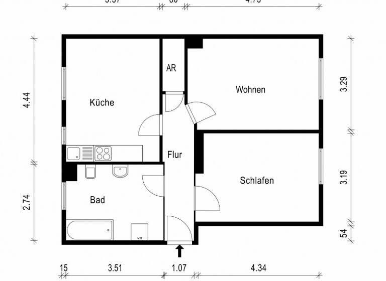 Wohnung zur Miete 441 € 2 Zimmer 63 m²<br/>Wohnfläche 3.<br/>Geschoss 01.07.2025<br/>Verfügbarkeit Kutzstraße 6 Leipziger Str. Magdeburg 39112