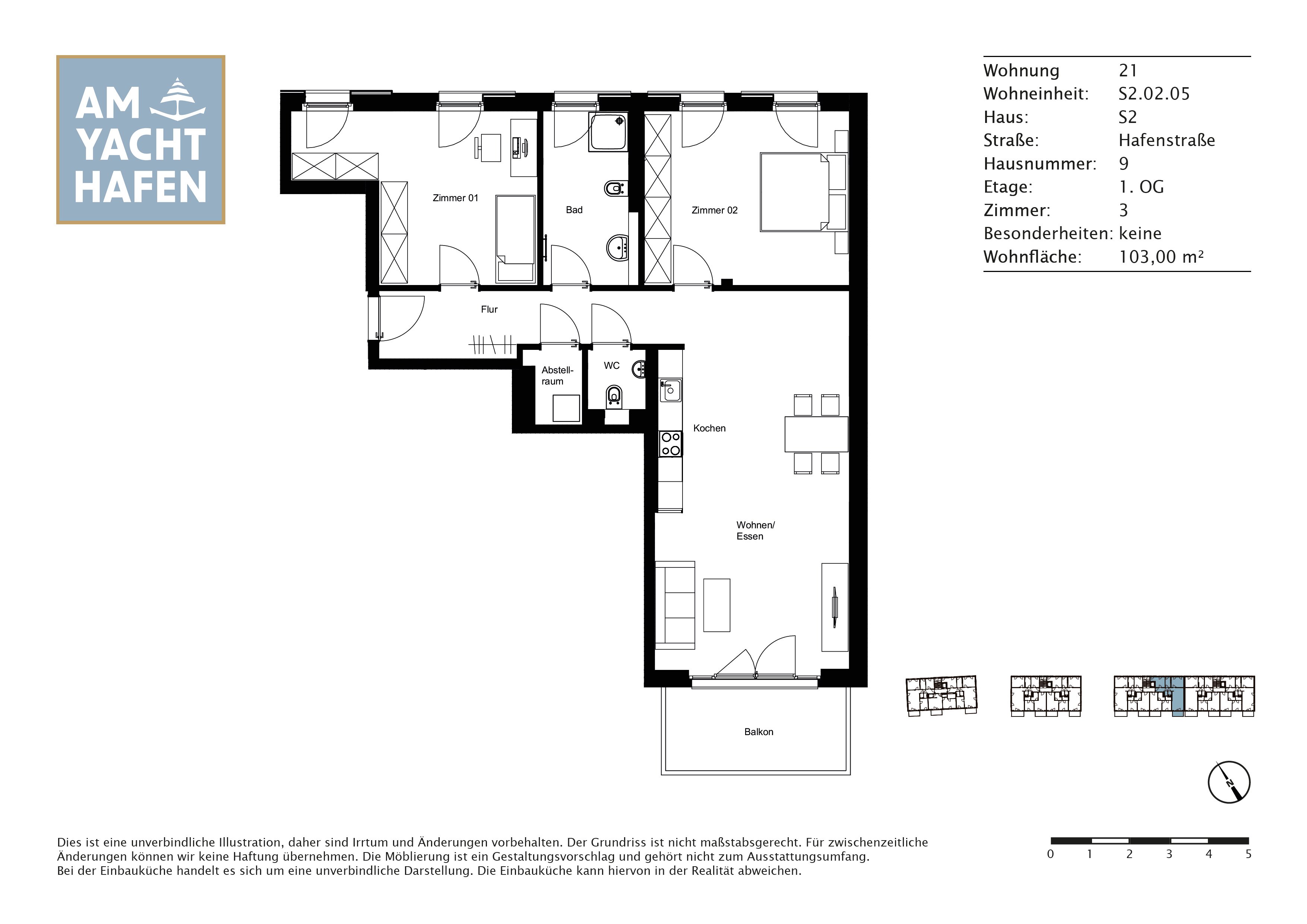 Wohnung zur Miete 1.195 € 3 Zimmer 103 m²<br/>Wohnfläche 1.<br/>Geschoss Hafenstraße 9 Neuenhäusen Celle 29223