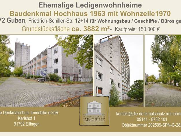 Haus zum Kauf 150.000 € 200 Zimmer 2.958 m² 3.882 m² Grundstück Friedrich-Schiller-Straße 12 Guben Guben 03172