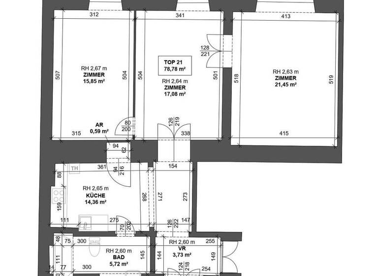 Wohnung zur Miete 1.892 € 3 Zimmer 78,8 m² 4. Geschoss Ballgasse 6 Wien 1010