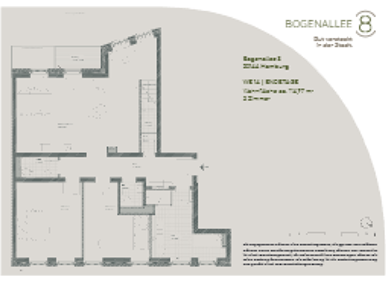 Penthouse zum Kauf - Erstbezug provisionsfrei 1.550.000 € 3 Zimmer 115 m² 3. Geschoss frei ab 01.06.2026 Bogenallee 8 Harvestehude Hamburg 20144