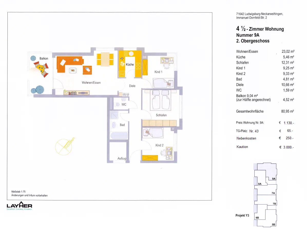 Wohnung zur Miete 700 € 4 Zimmer 81 m²<br/>Wohnfläche ab sofort<br/>Verfügbarkeit Immanuel-Dornfeld-Str. Neckarweihingen Ludwigsburg 71642