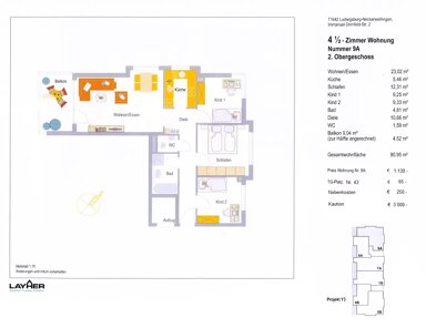 Wohnung zur Miete 700 € 4 Zimmer 81 m² frei ab sofort Immanuel-Dornfeld-Str. Neckarweihingen Ludwigsburg 71642