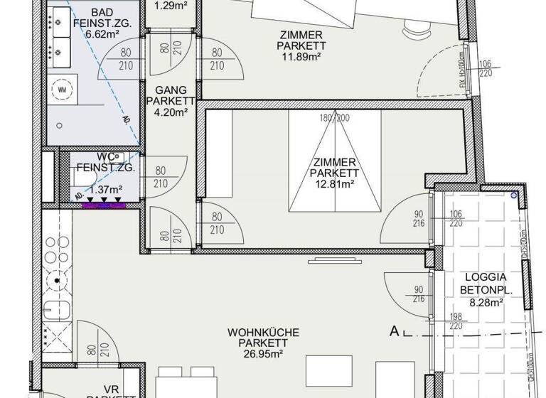 Terrassenwohnung zum Kauf - Erstbezug 499.600 € 3 Zimmer 68,2 m² 4. Geschoss Arndtstraße 50 Wien 1120