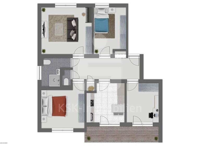 Wohnung zum Kauf 225.000 € 4 Zimmer 82 m² 2. Geschoss Burscheid 51399