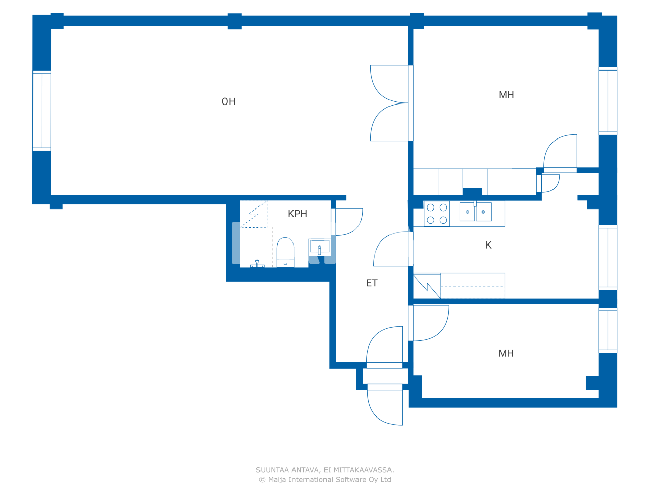 Studio zum Kauf 268.000 € 3 Zimmer 73 m²<br/>Wohnfläche 2.<br/>Geschoss Kauppiaskatu 13 Turku 20100