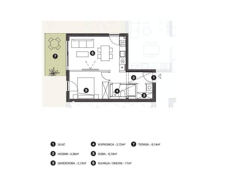 Studio zum Kauf 208.000 € 1 Zimmer 36 m² Hvar