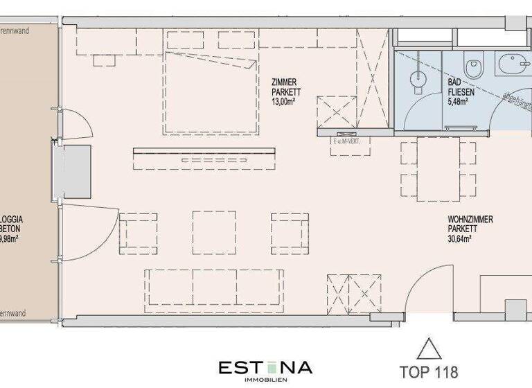 Wohnung zur Miete - Erstbezug 1.250 € 2 Zimmer 49,1 m² 35. Geschoss Donau-City-Straße Wien 1220