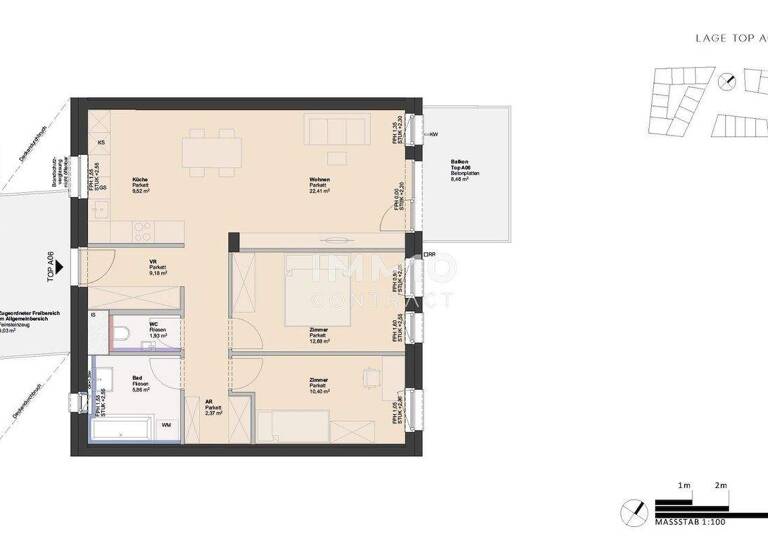 Wohnung zum Kauf - Erstbezug 321.000 € 3 Zimmer 74,4 m² Ufer Linz 4030