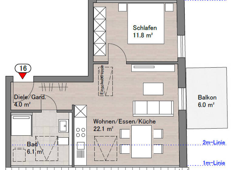 Wohnung zum Kauf 179.000 € 2 Zimmer 47 m²<br/>Wohnfläche Dachgeschoss, 2.<br/>Geschoss Haunsheim Haunsheim 89437