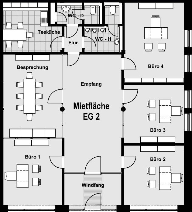 Bürofläche zur Miete 2.200 € 6 Zimmer 170 m²<br/>Bürofläche Statistischer Bezirk 33 Hamm 59069