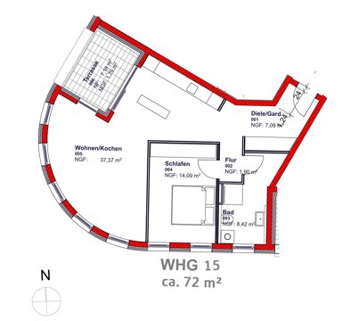 Wohnung zur Miete 1.085 € 2 Zimmer 72 m² 2. Geschoss frei ab 01.04.2025 Limbach 1 Schwabach 91126