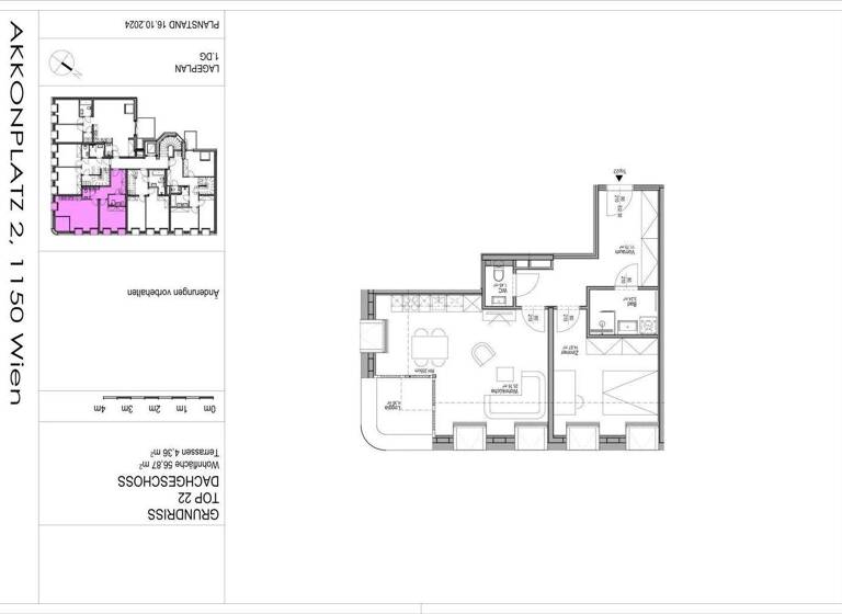 Wohnung zum Kauf - Erstbezug 490.000 € 2 Zimmer 56,9 m² 4. Geschoss Akkonplatz 2 Wien 1150