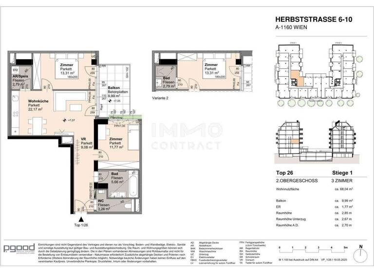 Wohnung zum Kauf 485.000 € 3 Zimmer 68 m² 2. Geschoss frei ab 01.09.2028 Wien 1160