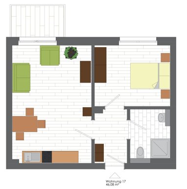 Wohnung zur Miete 380,32 € 2 Zimmer 46,1 m² frei ab 01.08.2024 Strandschlag 4 Andershof Stralsund 18439