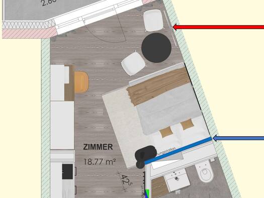 Wohnung zur Miete 590 € 1 Zimmer 26,3 m² 4 Geschosse frei ab 15.10.2026 Kumpfmühl-Ziegetsdorf-Neuprüll Regensburg 93051