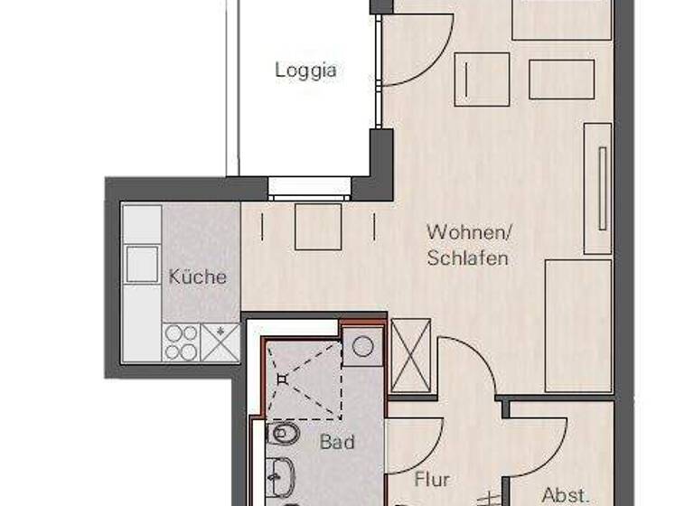 Studio zur Miete 728 € 1 Zimmer 47,3 m² 1. Geschoss Gertrud-Krüger-Weg 12 St Jobst Nürnberg 90491
