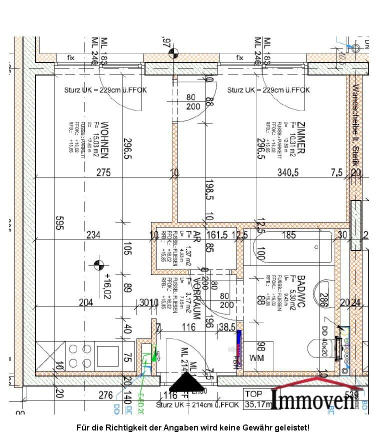 Wohnung zur Miete 454 € 2 Zimmer 35,2 m²<br/>Wohnfläche 5.<br/>Geschoss 01.01.2025<br/>Verfügbarkeit Brauquartier Puntigam Graz 8055