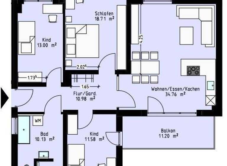 Wohnung zur Miete - Erstbezug 1.240 € 4 Zimmer 103,2 m² 2. Geschoss Untermhaus Gera 07548