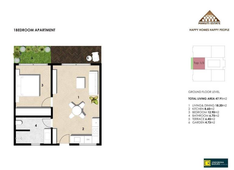 Wohnung zum Kauf - Erstbezug 87.886 € 2 Zimmer 47,9 m² EG Paje 73204