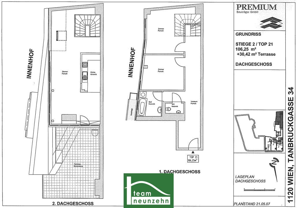 Wohnung zur Miete 1.426 € 3 Zimmer 106,4 m²<br/>Wohnfläche Tanbruckgasse 34 Wien 1120