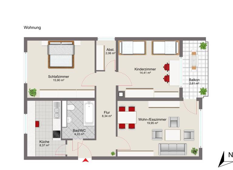 Wohnung zum Kauf 139.000 € 3 Zimmer 75 m² Tailfingen Albstadt 72461