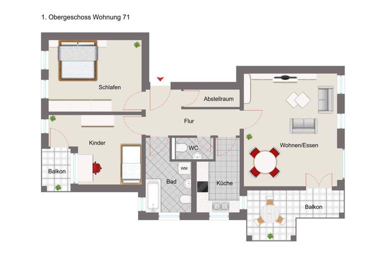 Wohnung zum Kauf 149.000 € 3 Zimmer 77 m² 1. Geschoss Reichenbrand Chemnitz 09117