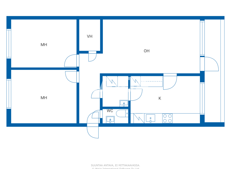 Studio zum Kauf 165.000 € 3 Zimmer 71 m² 2. Geschoss Kasarmikatu 1, Minna Canthinkatu 51 Kuopio 70110