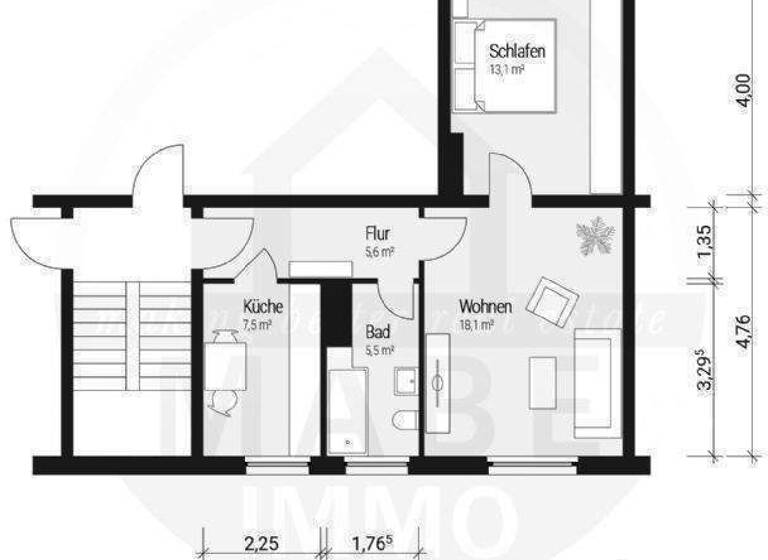 Wohnung zur Miete 310 € 2 Zimmer 49,7 m² EG Immanuel-Kant-Str. 8 Hagenwerder Görlitz 02827
