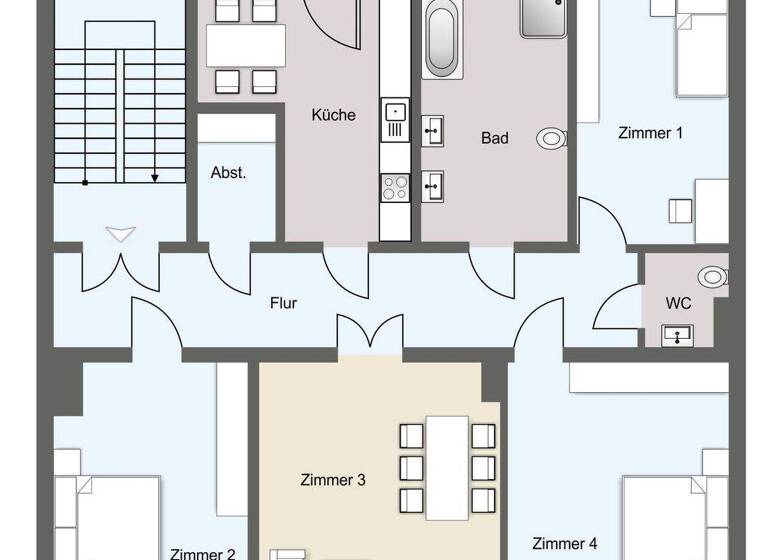 Wohnung zum Kauf 350.460 € 4 Zimmer 128 m² Innenstadt Halle (Saale) 06110