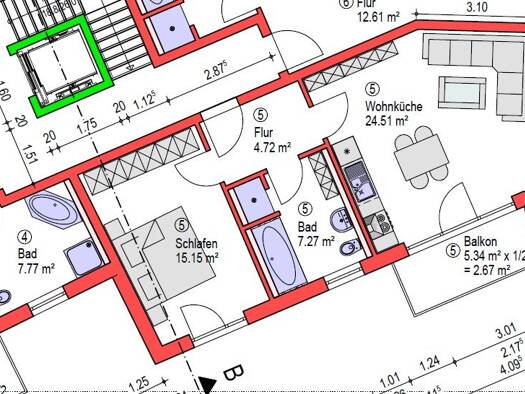 Wohnung zur Miete 760 € 2 Zimmer 54,3 m² Geschoss 1/2 frei ab 01.11.2026 Daitenhausener Straße Eching Eching 85386