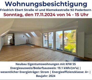 Wohnung zum Kauf provisionsfrei 354.900 € 2 Zimmer 73,3 m² EG frei ab sofort Friedrich Ebert Str 41 Paderborn - Kernstadt Paderborn 33102